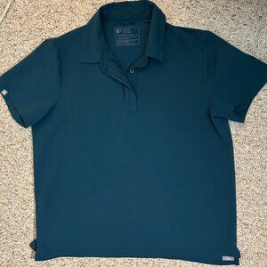 Figs Nala Polo Scrub Top Caribbean Blue Size L